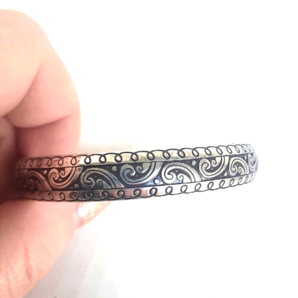 Brighton Silver Large Scrollwork Bangle - image 2